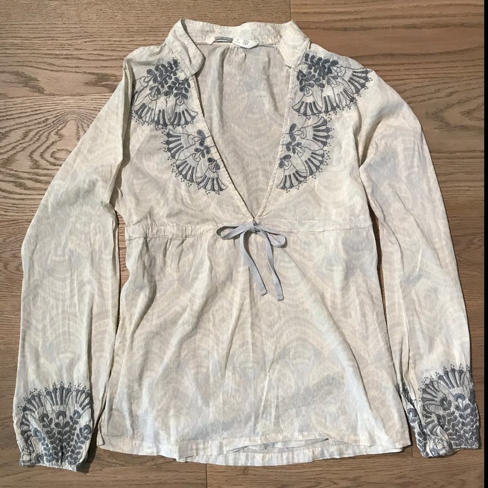Athleta Embroidered Swim Cover Up, Ivory Batik xs